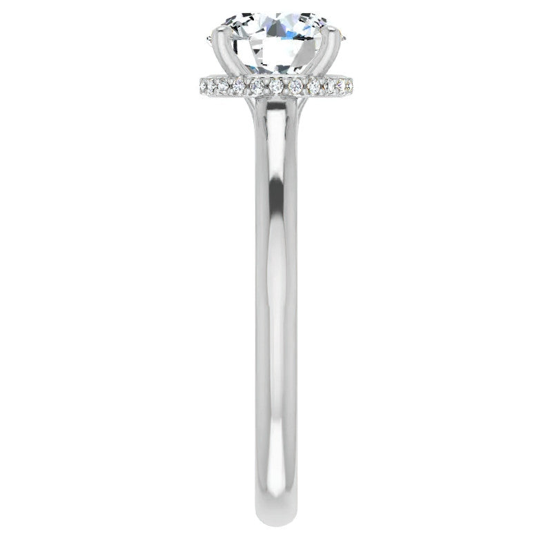 Round Brilliant Moissanite Cathedral Solitaire Ring