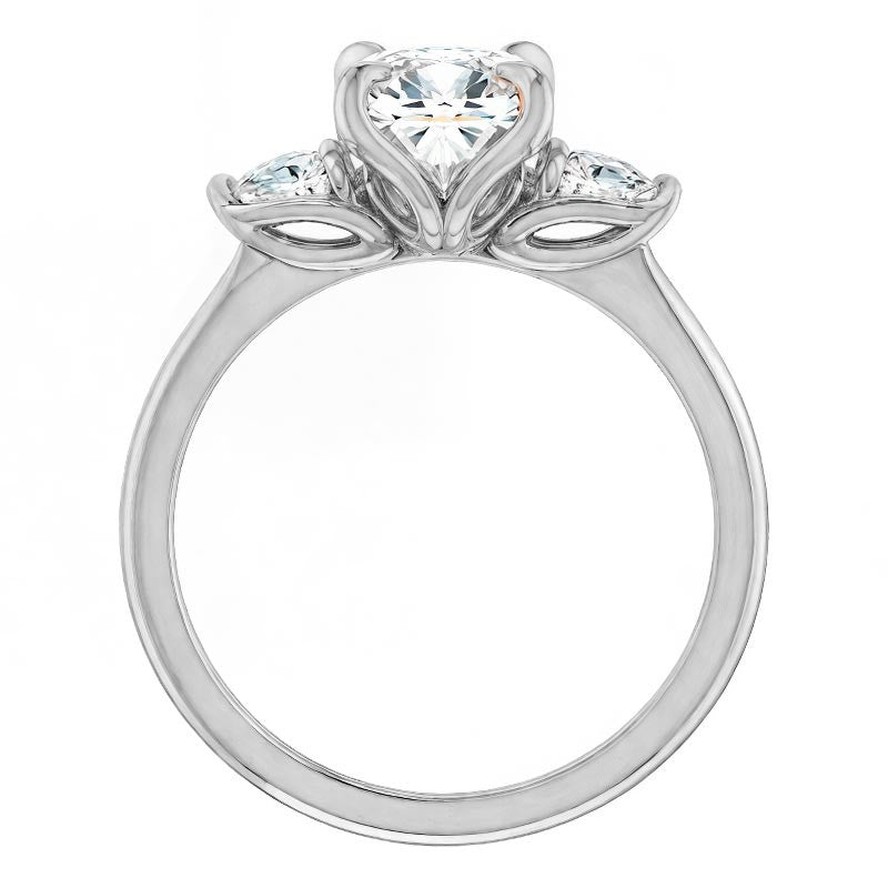 Cushion and Pear Moissanite Engagement Ring
