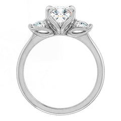 Cushion and Pear Moissanite Engagement Ring