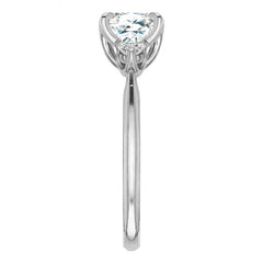 Cushion and Pear Moissanite Engagement Ring