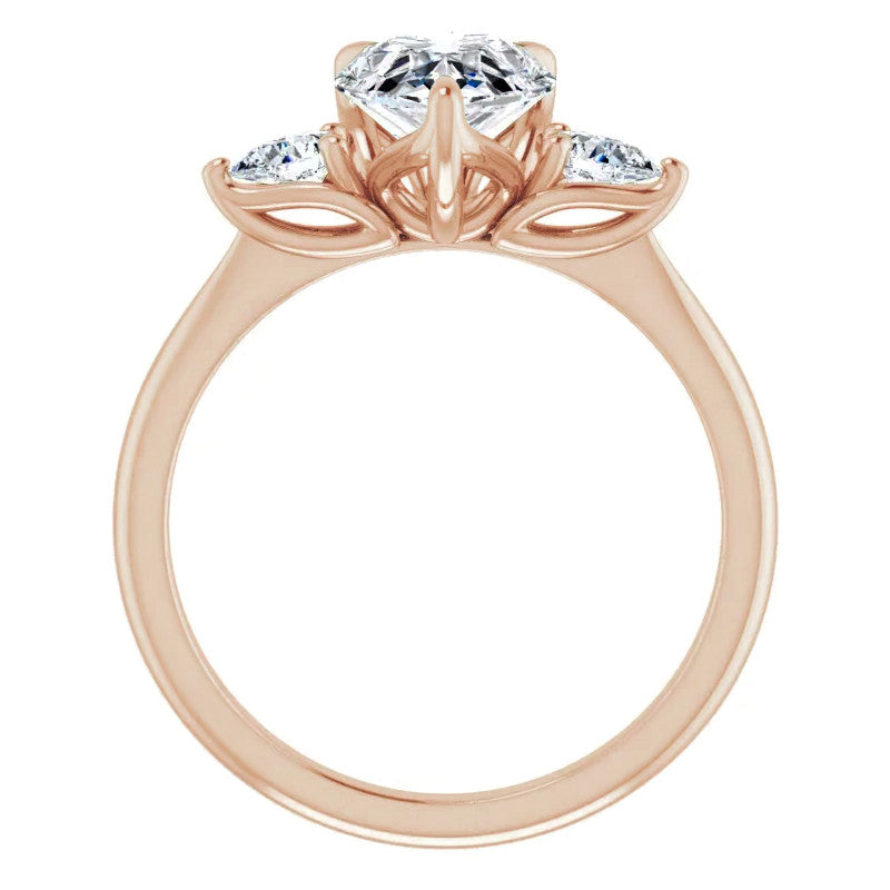 Pear Three Stone Moissanite Engagement Ring