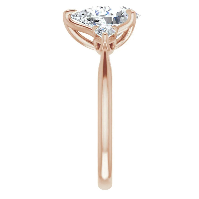 Pear Three Stone Moissanite Engagement Ring