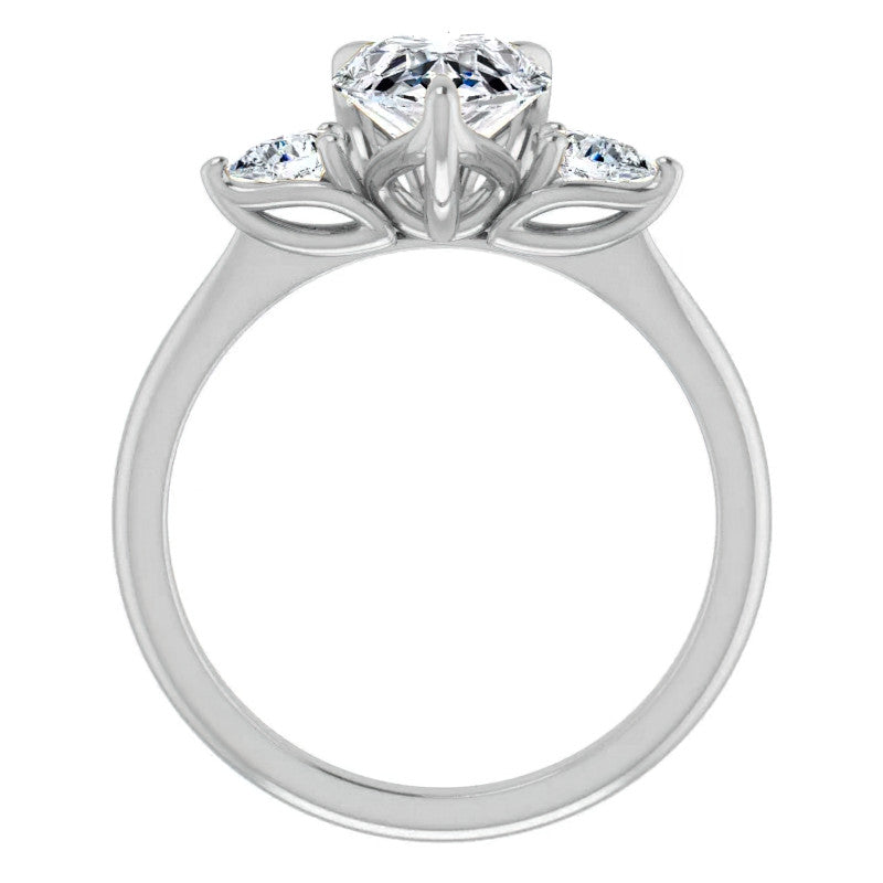 Pear Three Stone Moissanite Engagement Ring