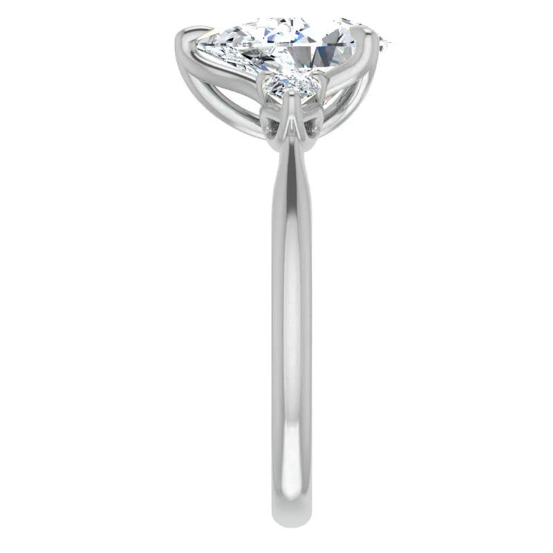 Pear Three Stone Moissanite Engagement Ring