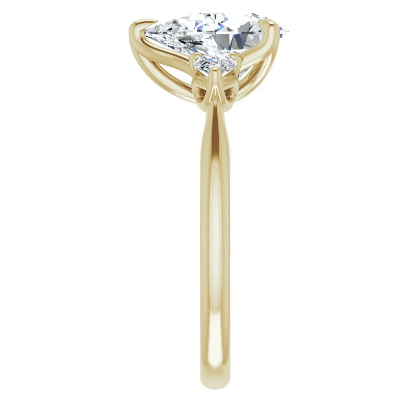 Pear Three Stone Moissanite Engagement Ring