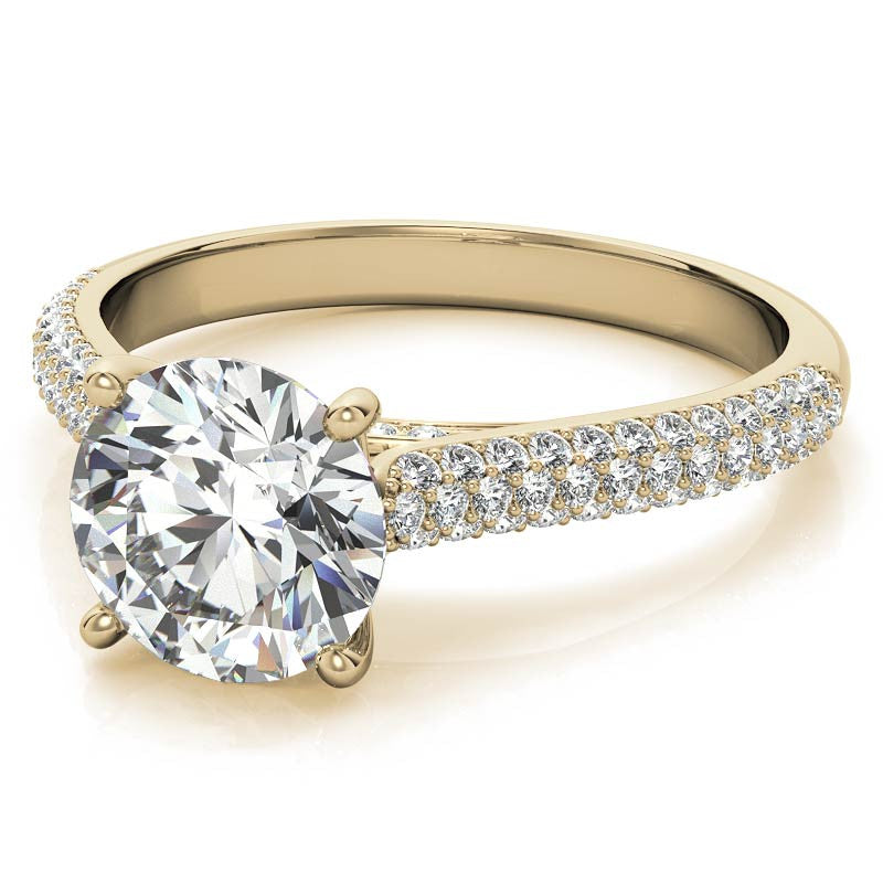 Round Brilliant Pave Cathedral Engagement Ring