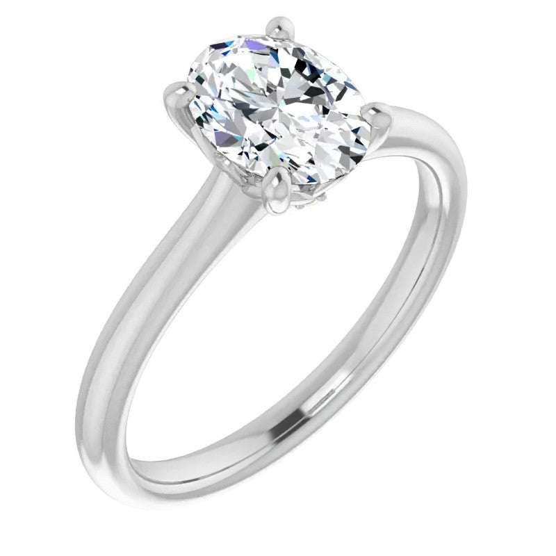 Oval Moissanite Solitaire Ring