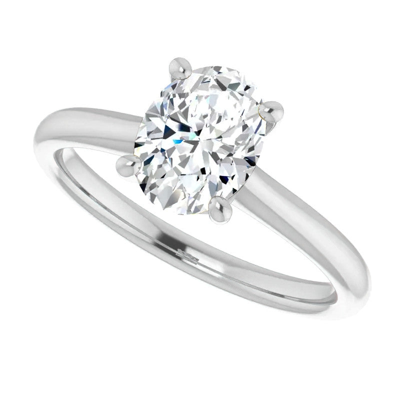 Oval Moissanite Solitaire Ring