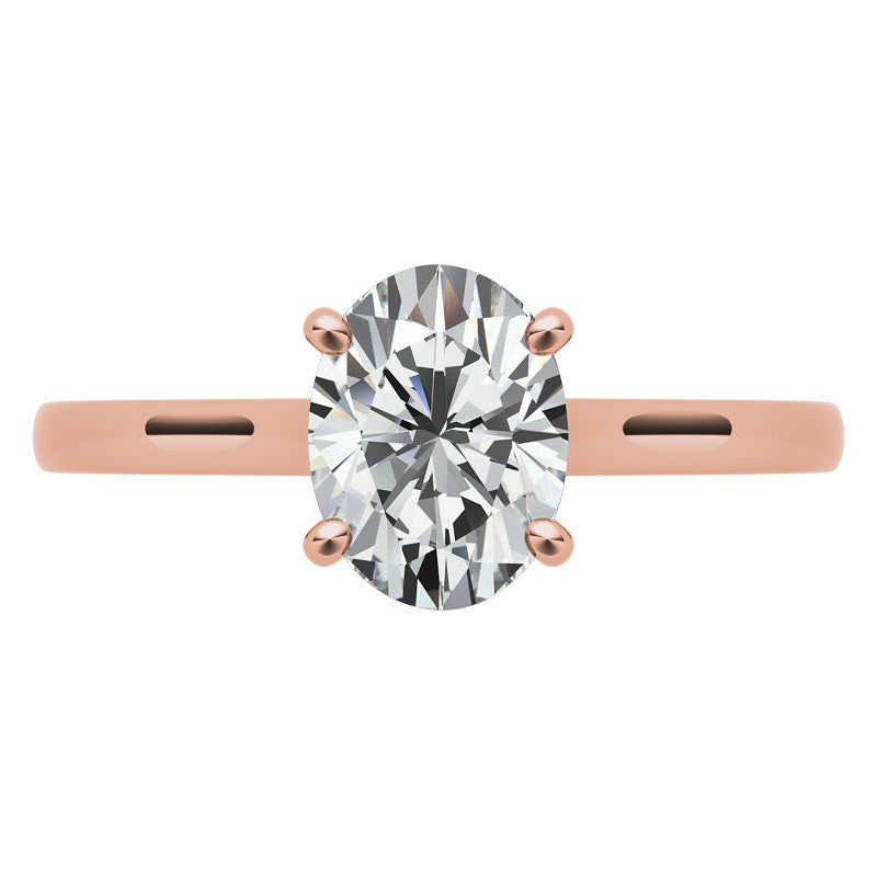 Oval Solitaire Engagement Ring with Bow Accent