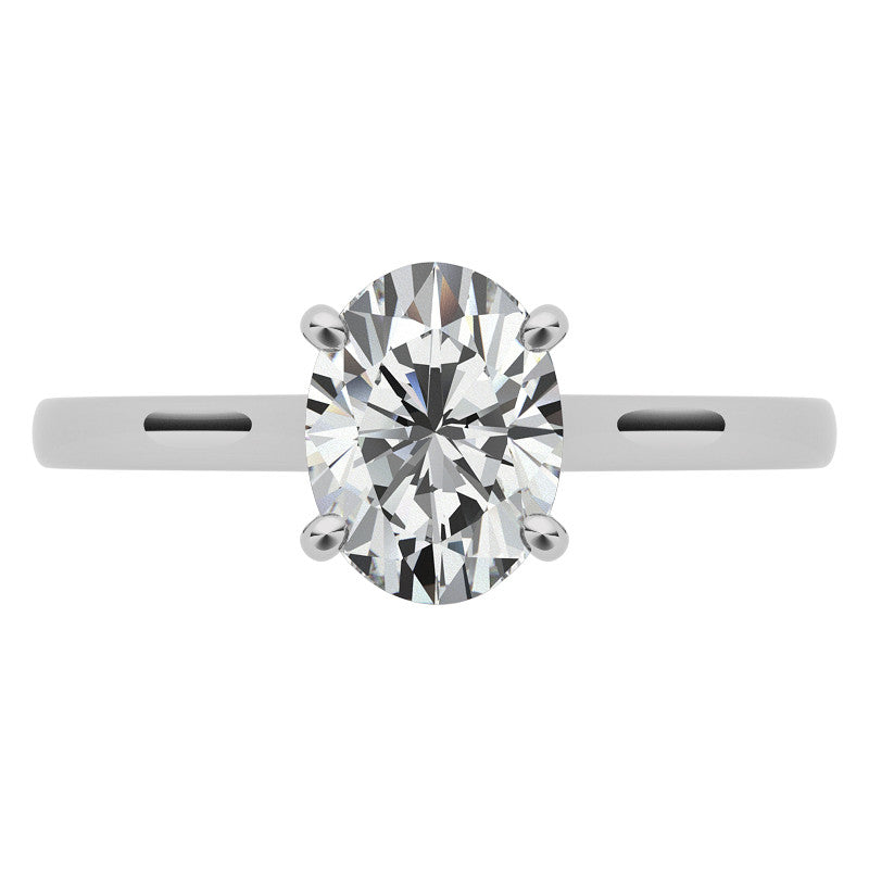 Oval Solitaire Engagement Ring with Bow Accent