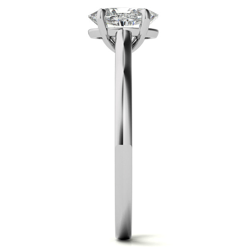 Oval Solitaire Engagement Ring with Bow Accent