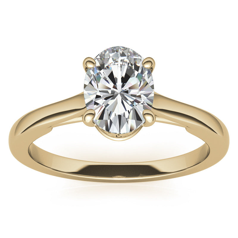 Oval Solitaire Engagement Ring with Bow Accent