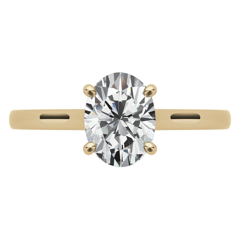 Oval Solitaire Engagement Ring with Bow Accent