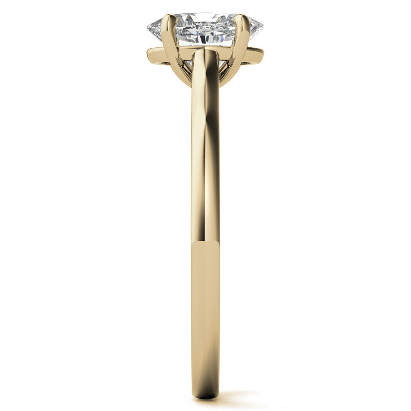 Oval Solitaire Engagement Ring with Bow Accent