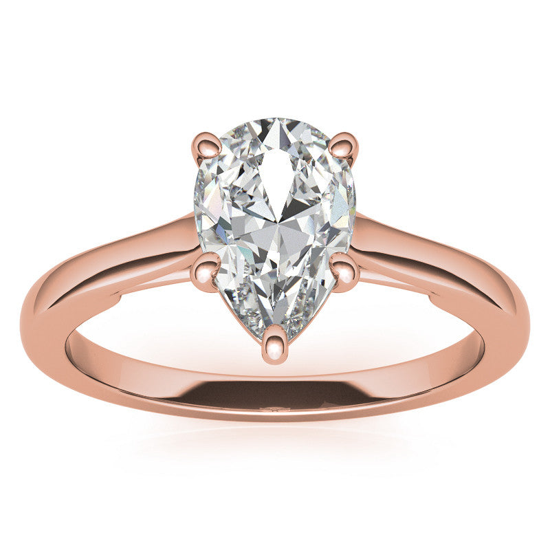 Pear Moissanite Infinity Cathedral Solitaire Ring
