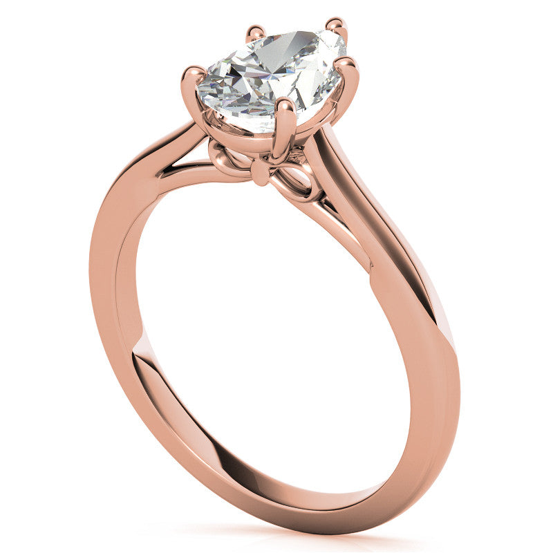 Pear Moissanite Infinity Cathedral Solitaire Ring