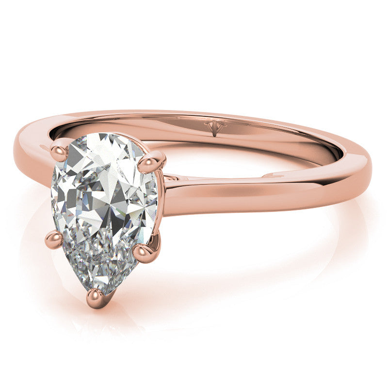 Pear Moissanite Infinity Cathedral Solitaire Ring