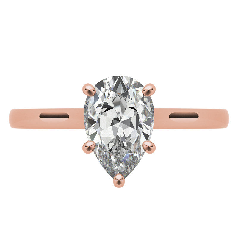 Pear Moissanite Infinity Cathedral Solitaire Ring