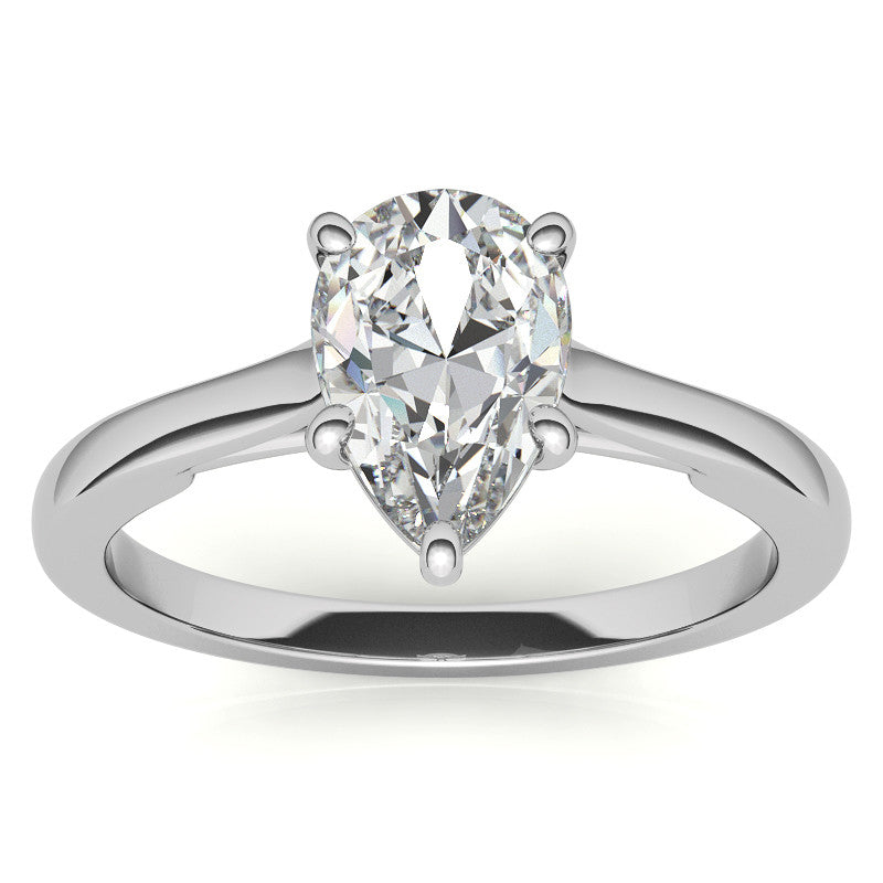 Pear Moissanite Infinity Cathedral Solitaire Ring