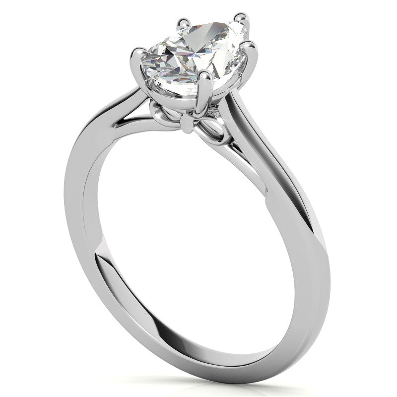 Pear Moissanite Infinity Cathedral Solitaire Ring