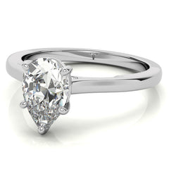 Pear Moissanite Infinity Cathedral Solitaire Ring