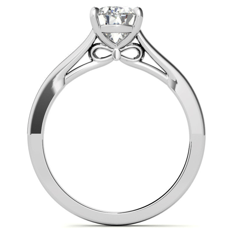 Pear Moissanite Infinity Cathedral Solitaire Ring