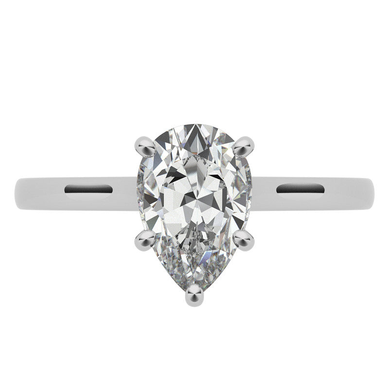 Pear Moissanite Infinity Cathedral Solitaire Ring