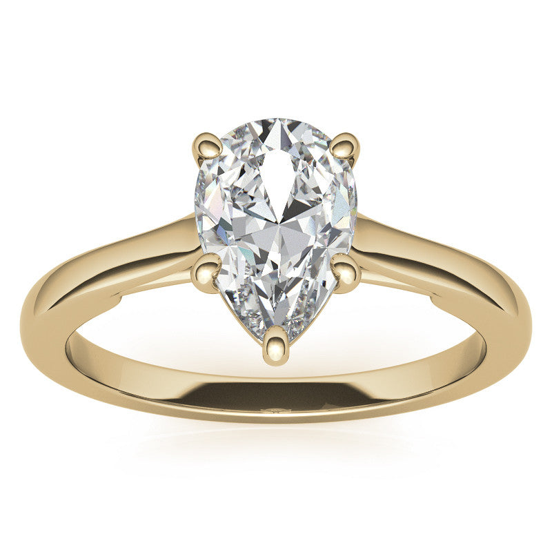 Pear Moissanite Infinity Cathedral Solitaire Ring