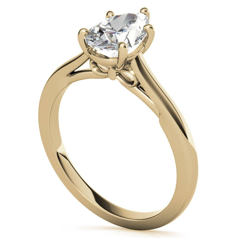 Pear Moissanite Infinity Cathedral Solitaire Ring