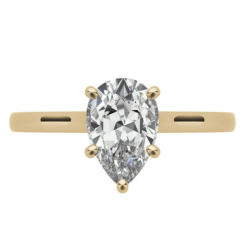 Pear Moissanite Infinity Cathedral Solitaire Ring