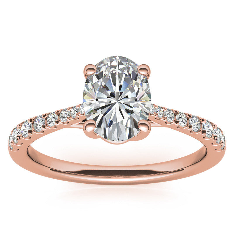 Oval Moissanite Trellis Engagement Ring
