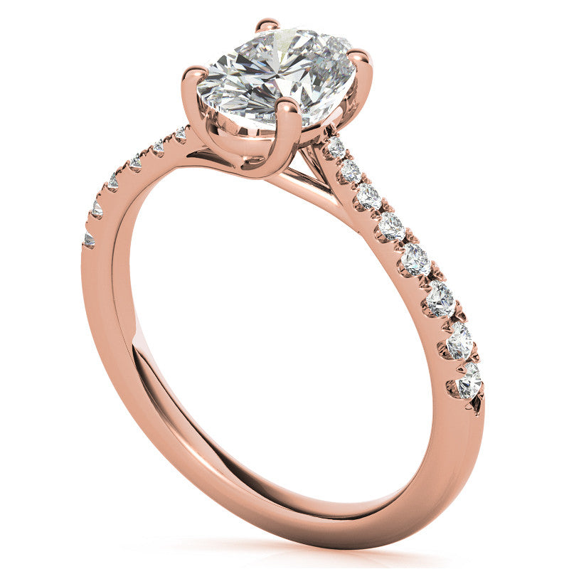 Oval Moissanite Trellis Engagement Ring