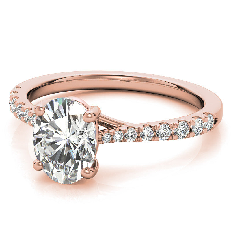 Oval Moissanite Trellis Engagement Ring