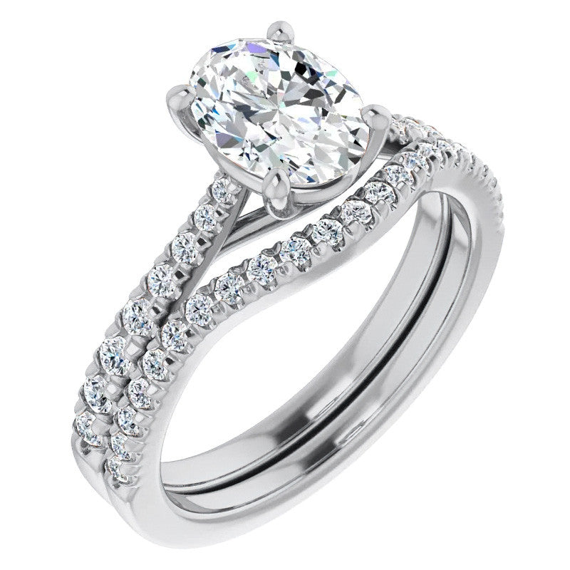 Oval Moissanite Trellis Engagement Ring