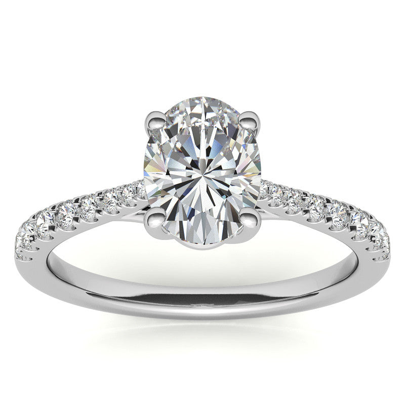 Oval Moissanite Trellis Engagement Ring