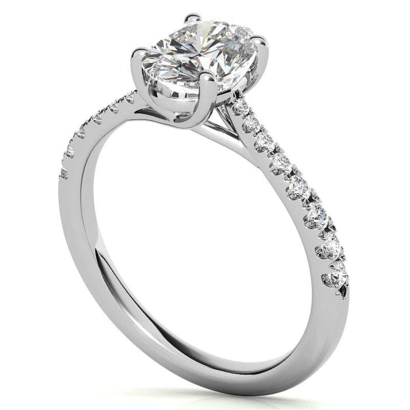 Oval Moissanite Trellis Engagement Ring