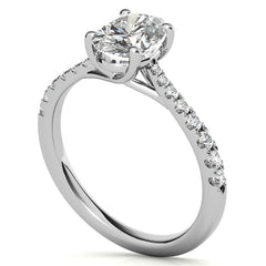 Oval Moissanite Trellis Engagement Ring