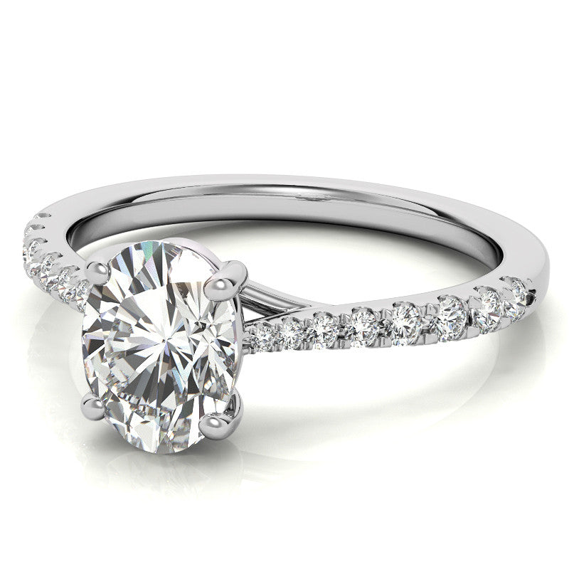 Oval Moissanite Trellis Engagement Ring