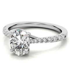 Oval Moissanite Trellis Engagement Ring
