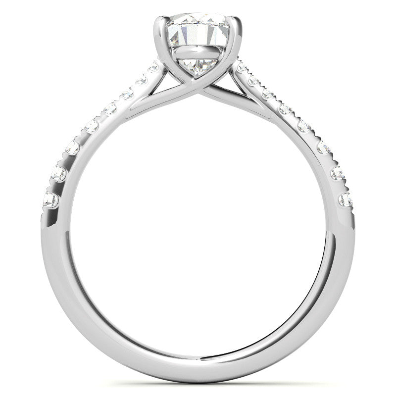 Oval Moissanite Trellis Engagement Ring