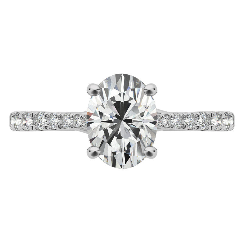 Oval Moissanite Trellis Engagement Ring