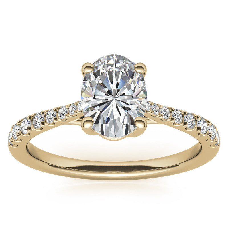 Oval Moissanite Trellis Engagement Ring