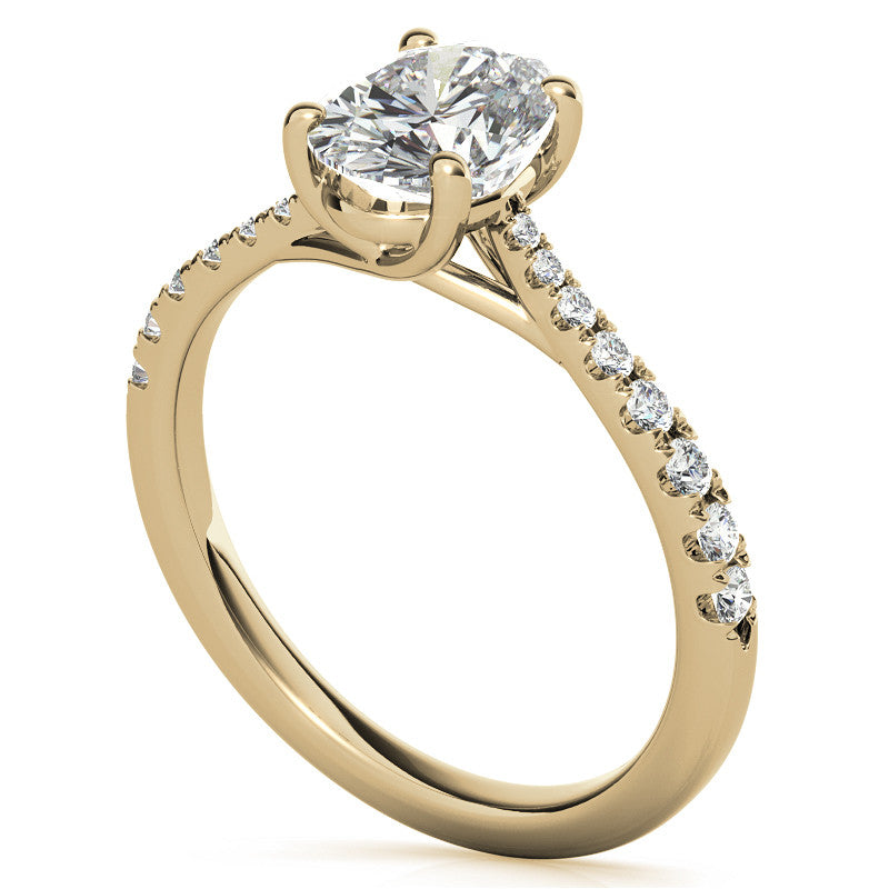 Oval Moissanite Trellis Engagement Ring