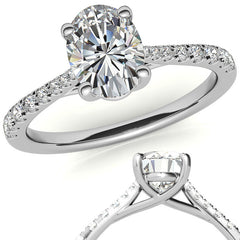 Oval Moissanite Trellis Engagement Ring
