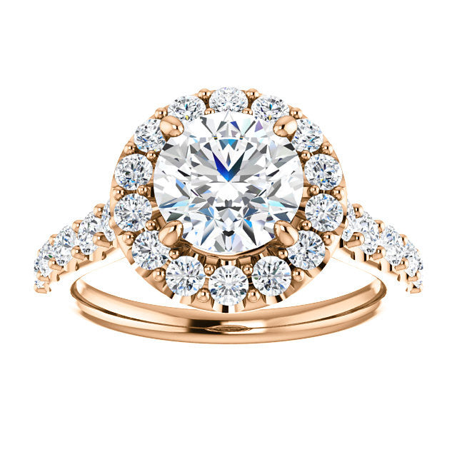 Round Cut Halo Cathedral Engagement Ring