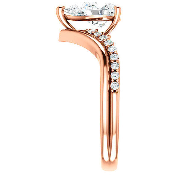 Pear Moissanite Asymmetrical Engagement Ring