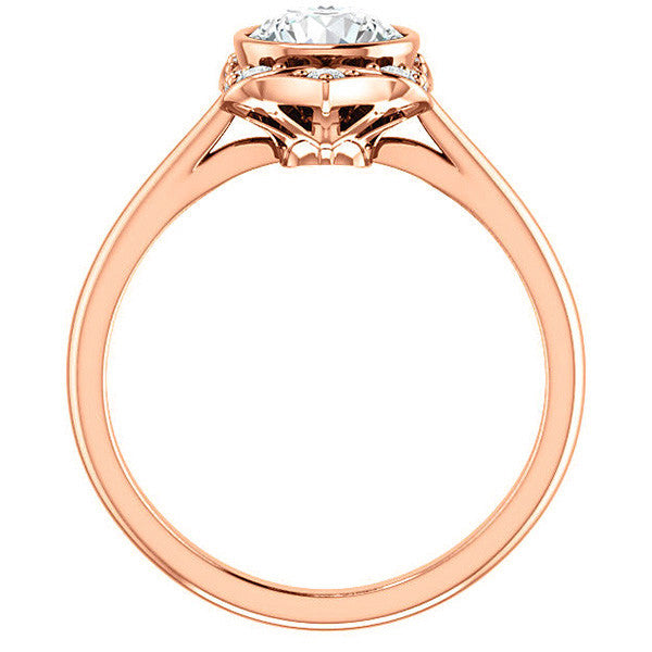 Round Moissanite Unique Engagement Ring