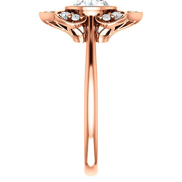 Round Moissanite Unique Engagement Ring