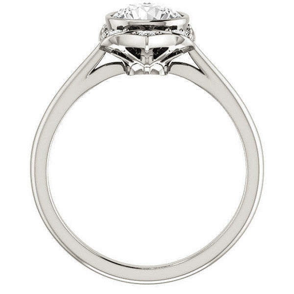 Round Moissanite Unique Engagement Ring