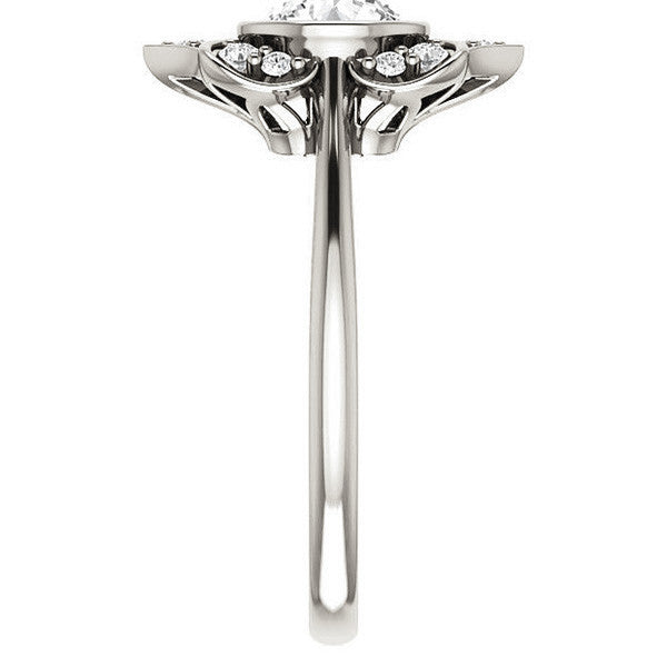 Round Moissanite Unique Engagement Ring